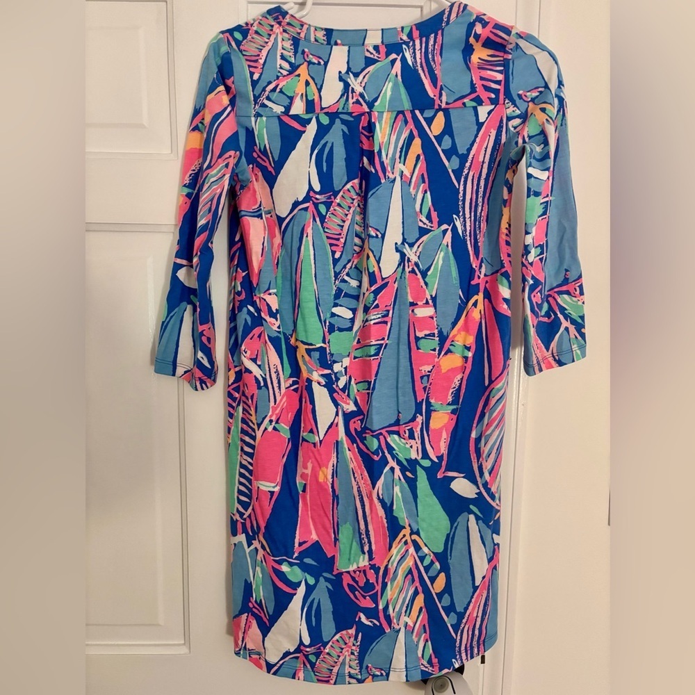 NWOT Lilly Pulitzer Ali Dress XXS Out to Sea Nautical Shift Sailboat Pima Cotton - Picture 4 of 7